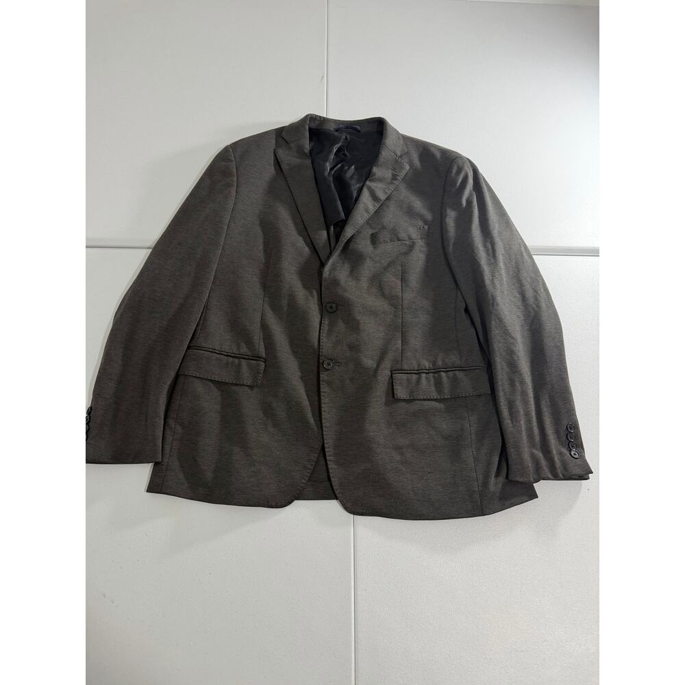 Ryan Seacrest Distinction Mens 44R Gray 2 Button Suit Jacket Blazer Slim
